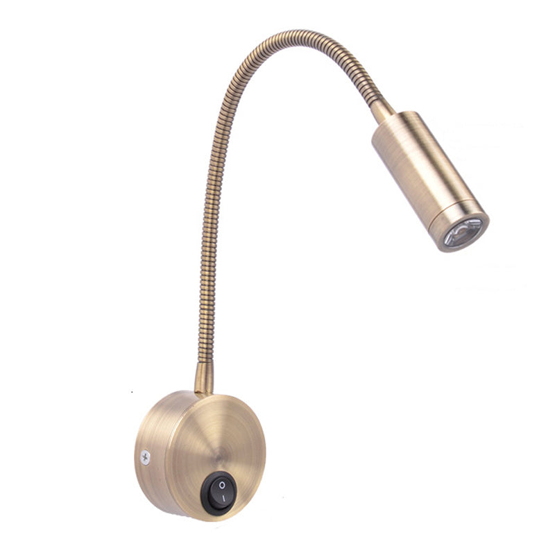 1 Light Cylinder Wall Lighting Fixtures Modern Style Metal Wall Mounted Reading Lights
