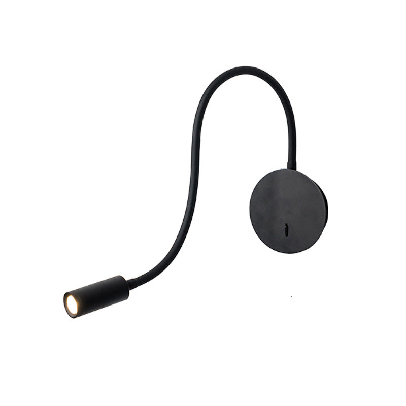 Modern Style Metal Wall Light Round 4" Wide Reading Wall Sconce for Bedroom