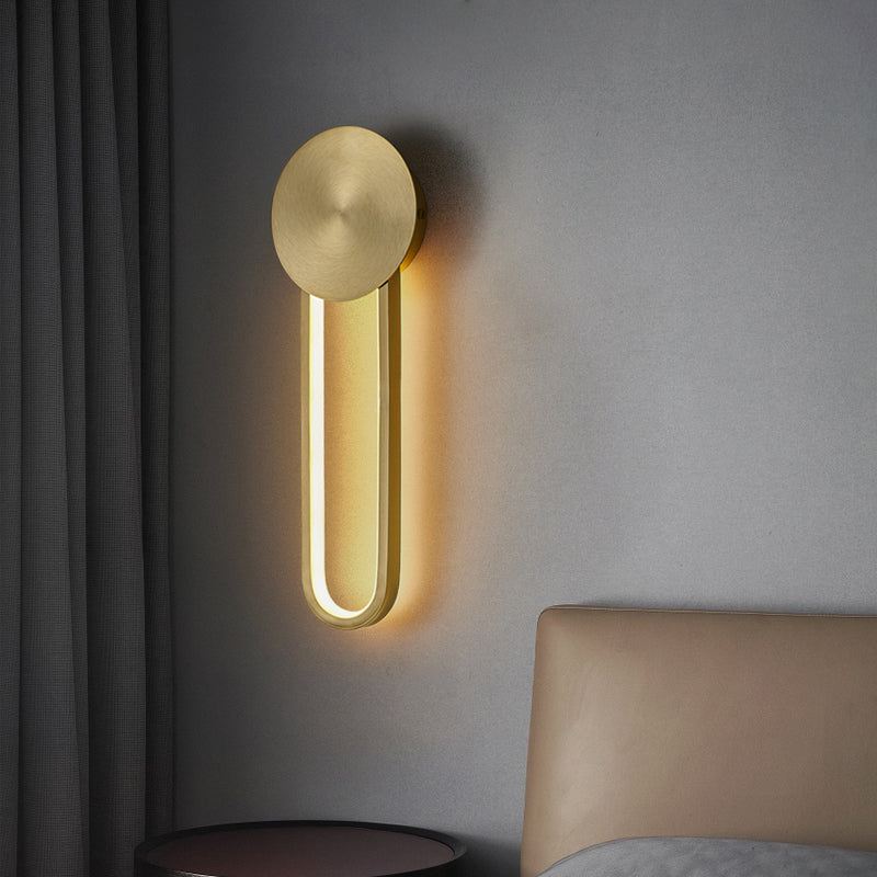 Oval Shade Metal Wall Sconce Modern Style 1 Light Wall Mount Lighting