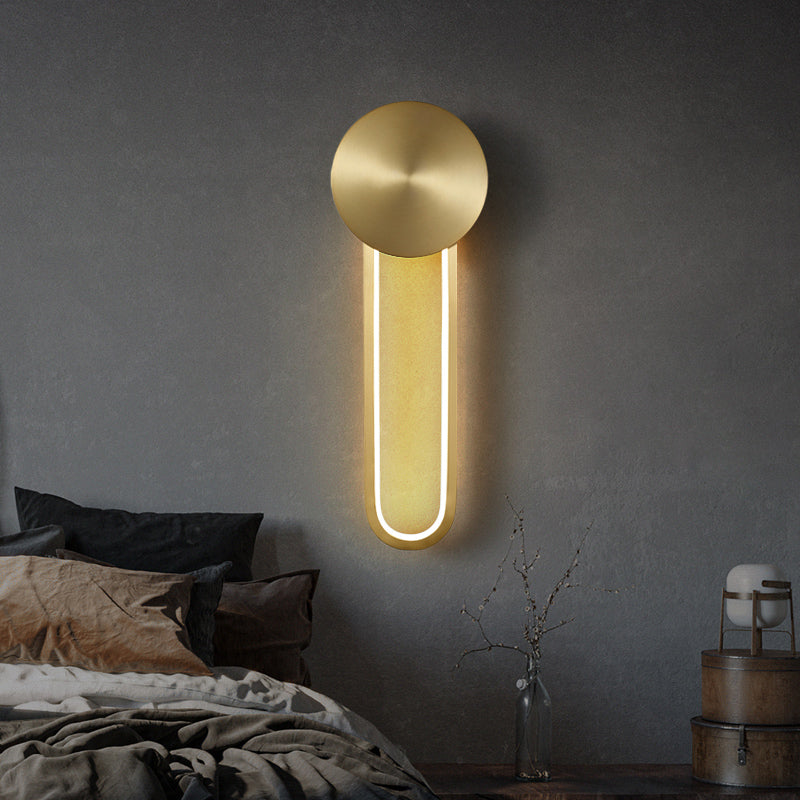 Oval Shade Metal Wall Sconce Modern Style 1 Light Wall Mount Lighting