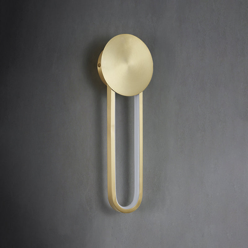 Oval Shade Metal Wall Sconce Modern Style 1 Light Wall Mount Lighting