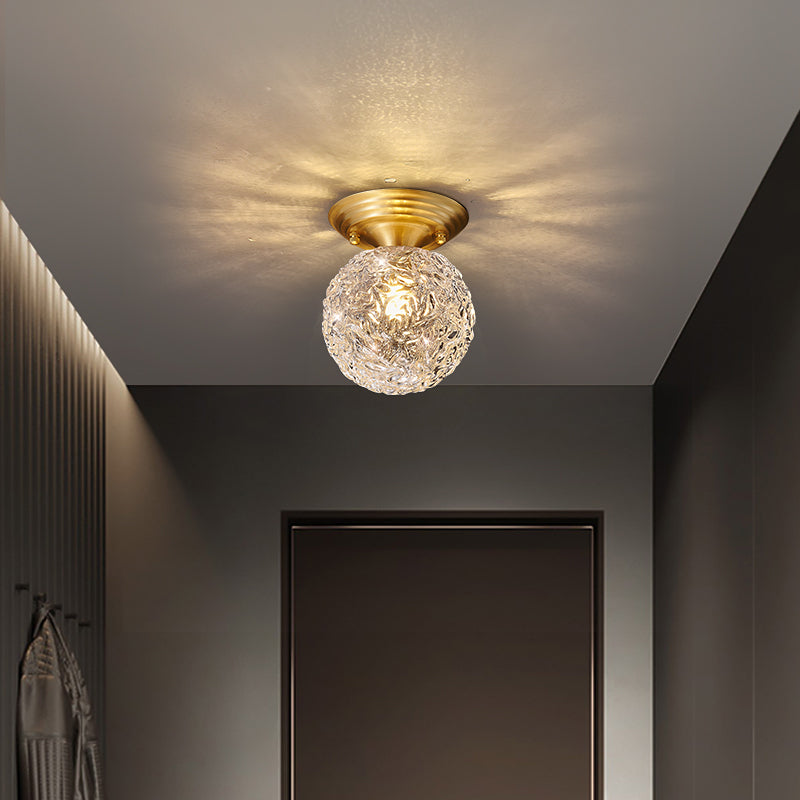 Modern Style Spherical Shape Ceiling Light Glass 1 Light Ceiling Light for Restaurant