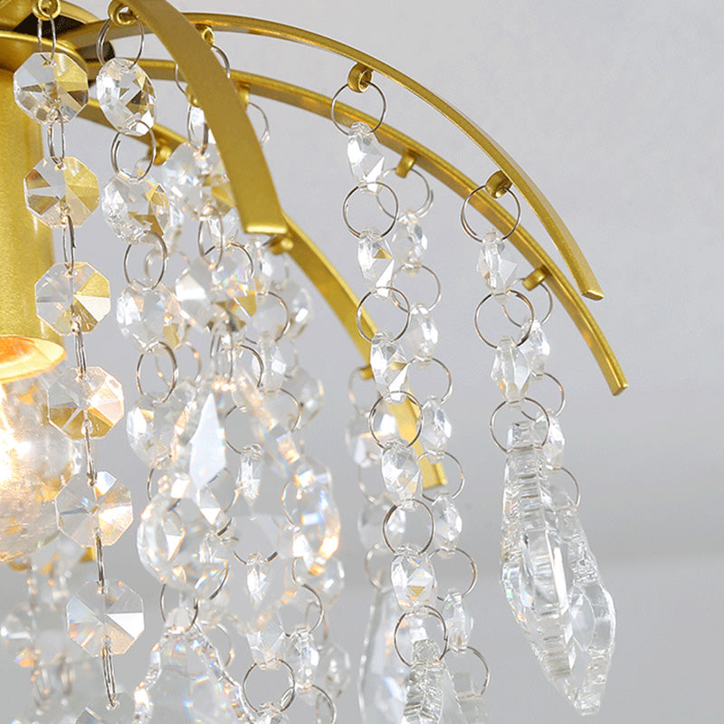 Contemporary Teardrop-Like Flush Light Fixture Crystal 1 Light Flush Mount Lighting