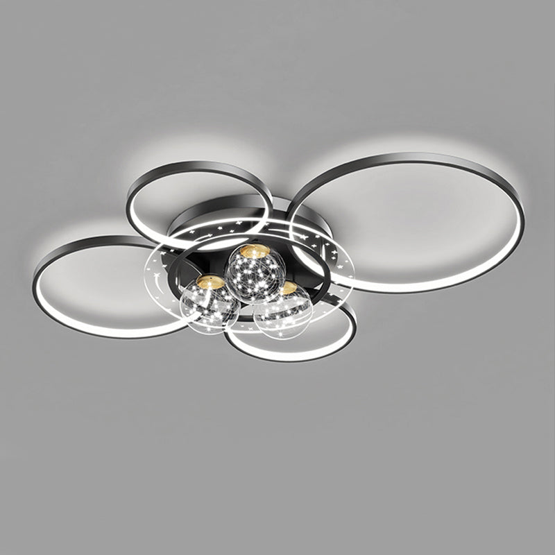 Ball Shape LED Ceiling Lamp Modern Iron 7 Lights Flush Mount for Bedroom Living Room