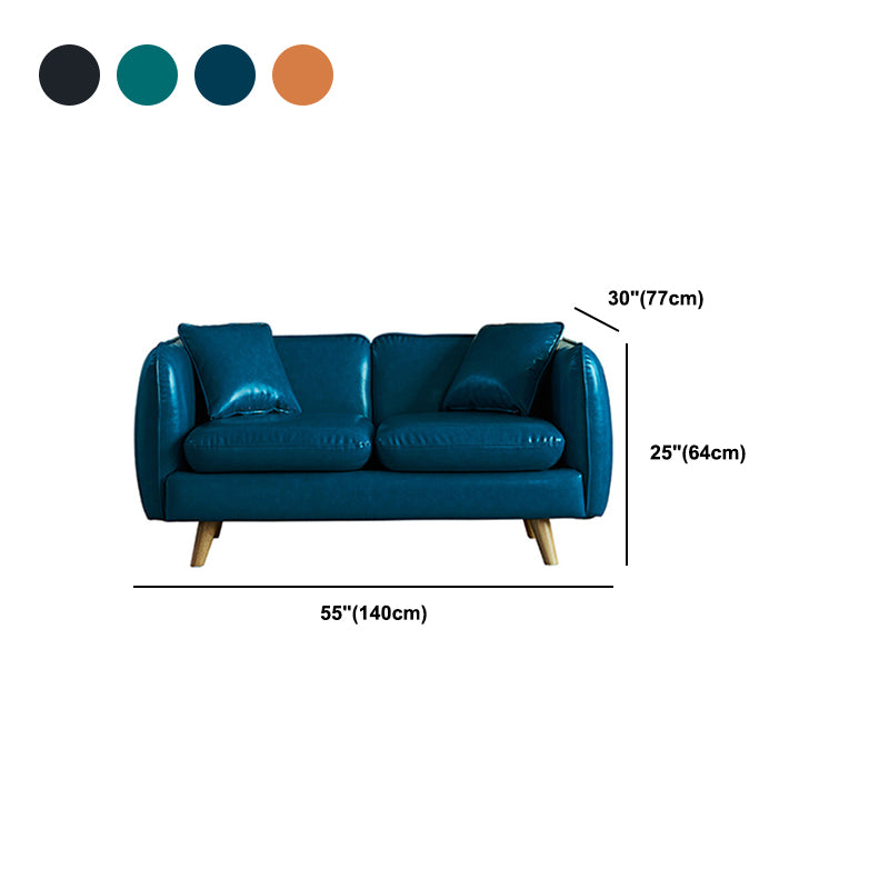 Tuxedo Arm Sofa 25.2" H Simple Faux Leather Cushions Seating