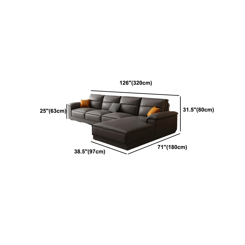 70.87" Faux Leather Pillow Top Arm Sectionals - Grey Sectional Couch