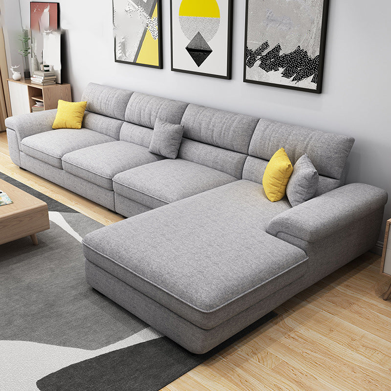 Stationary 4-Seater Sectional Sofa, Pillow Top Arm 138" Sectional Sofa