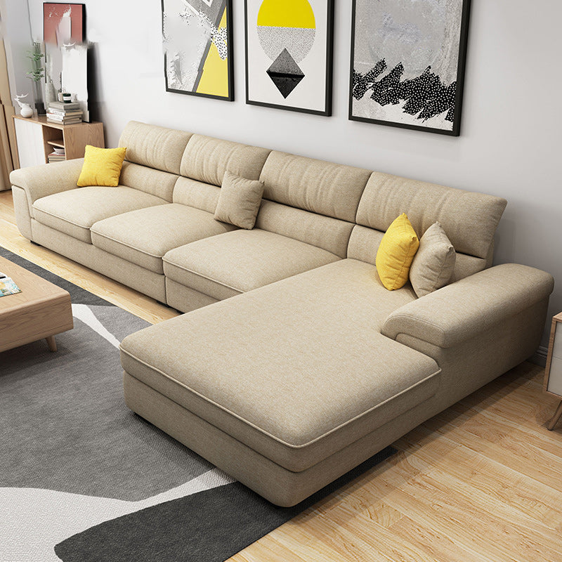 Stationary 4-Seater Sectional Sofa, Pillow Top Arm 138" Sectional Sofa