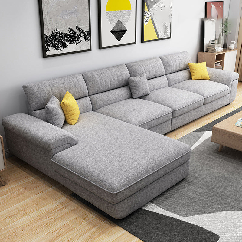 Stationary 4-Seater Sectional Sofa, Pillow Top Arm 138" Sectional Sofa