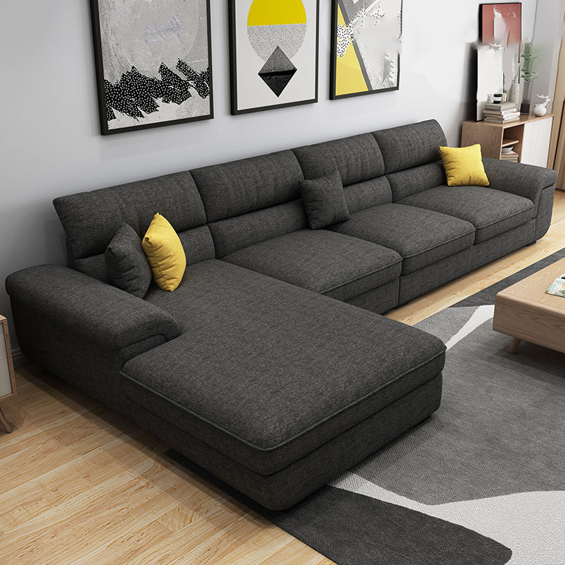 Stationary 4-Seater Sectional Sofa, Pillow Top Arm 138" Sectional Sofa