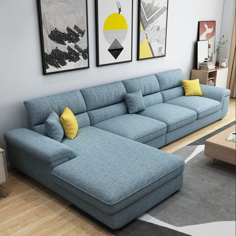 Stationary 4-Seater Sectional Sofa, Pillow Top Arm 138" Sectional Sofa
