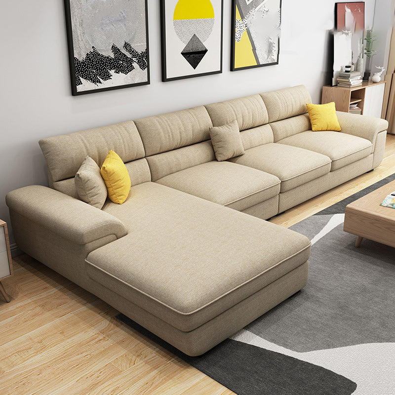 Stationary 4-Seater Sectional Sofa, Pillow Top Arm 138" Sectional Sofa