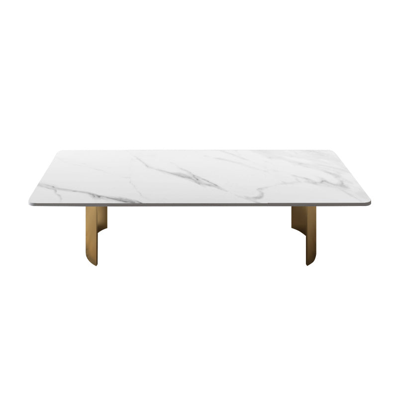 Glam Sled Coffee Table Slate Rectangular Cocktail Table for Home