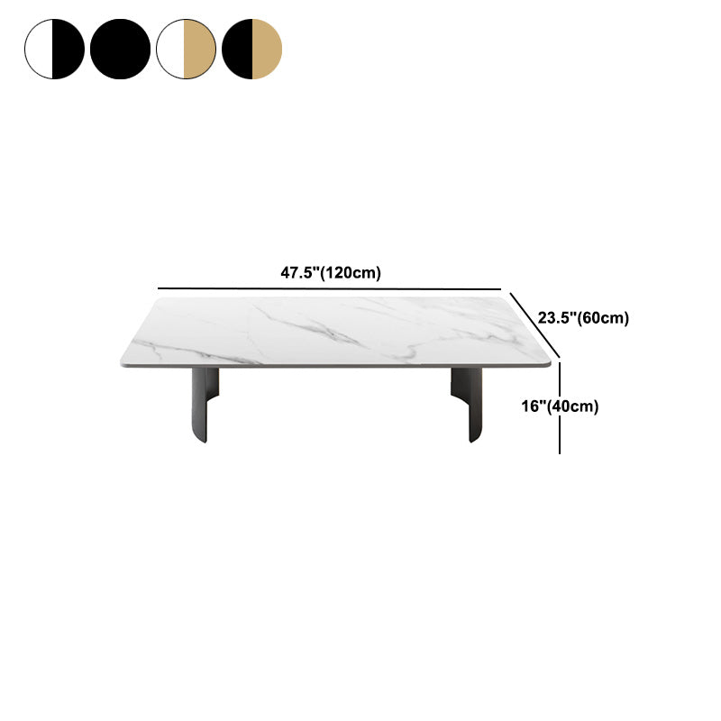 Glam Sled Coffee Table Slate Rectangular Cocktail Table for Home