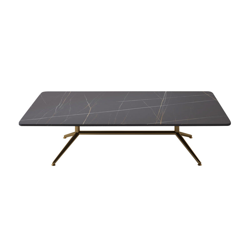 Glam Trestle Coffee Table Slate Rectangular Cocktail Table for Home