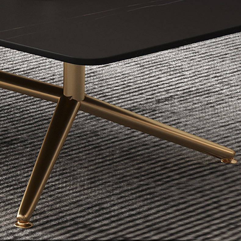 Glam Trestle Coffee Table Slate Rectangular Cocktail Table for Home