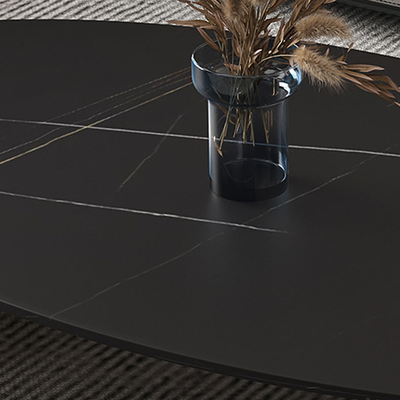 Glam Sled Cocktail Table Oval Coffee Coffee Cocktail Table for Living Room