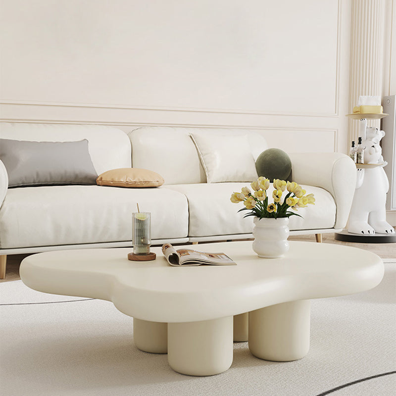 Scandinavian Style Coffee Cocktail Table Solid Wood 3 Legs Coffee Table in White