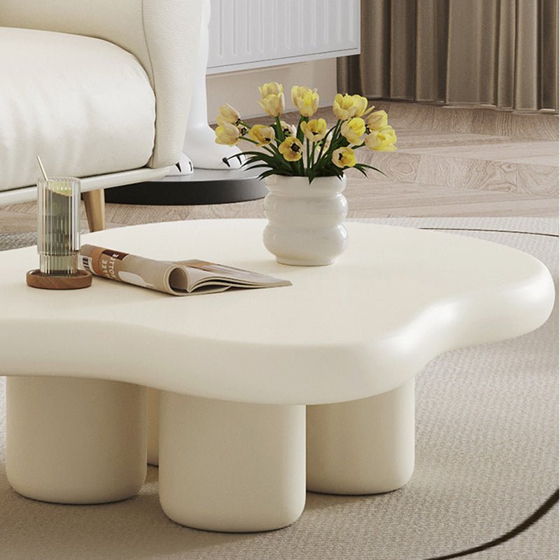 Scandinavian Style Coffee Cocktail Table Solid Wood 3 Legs Coffee Table in White