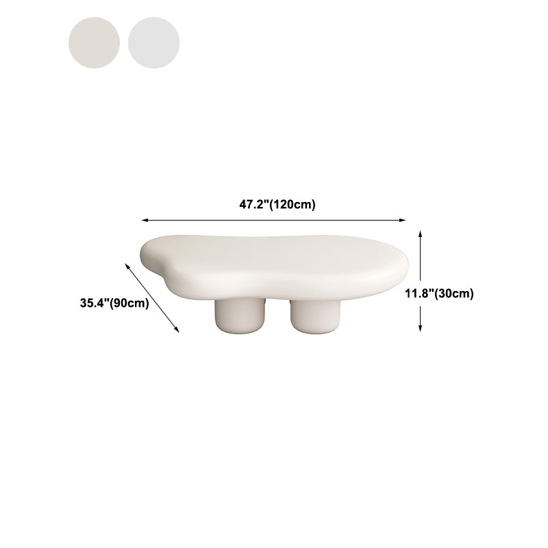 Scandinavian Style Coffee Cocktail Table Solid Wood 3 Legs Coffee Table in White