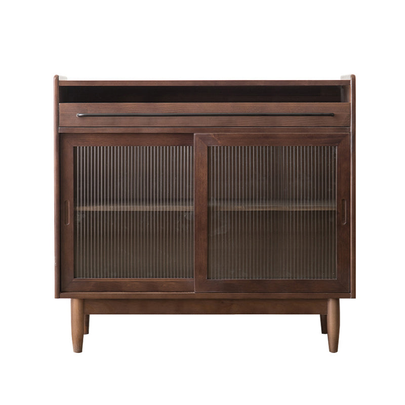 36.22"Tall 1- Drawer Wooden Cabinet , Glass Paned Rectangle Accent Cabinet