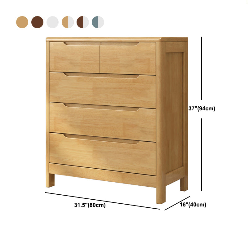 29.5"/37" Tall Solid Wood Chest, Rectangle Accent Chest with Drawers