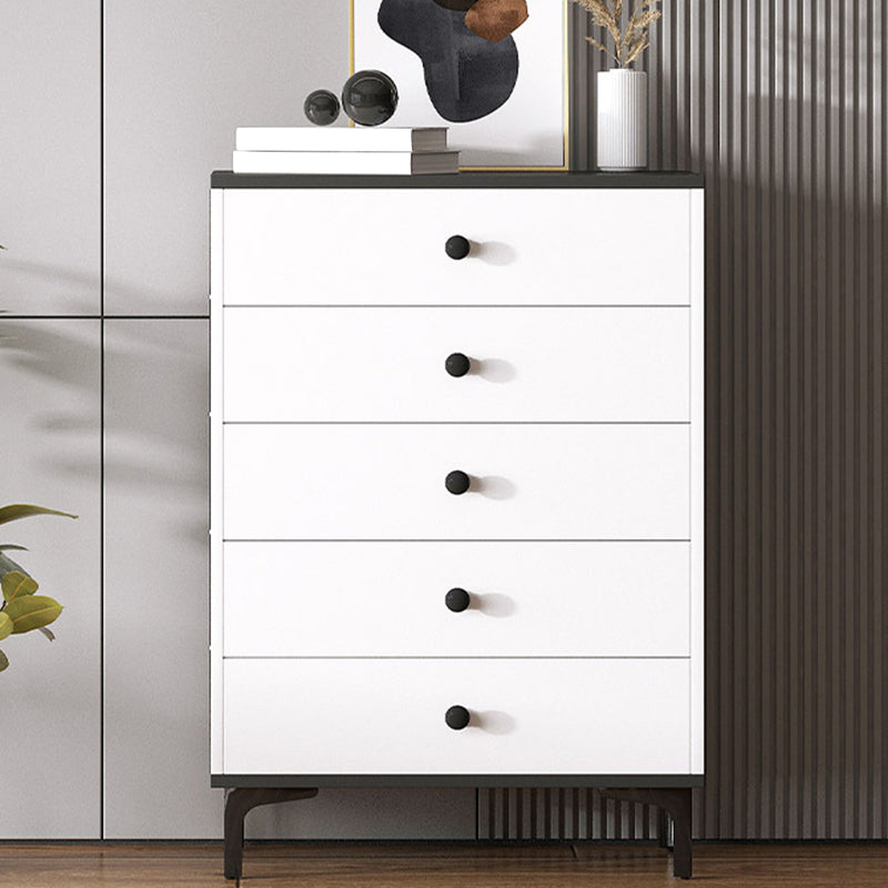 35.4'" Tall 5 - Drawer Wooden Chest, Contemporary Rectangle Accent Cabinet