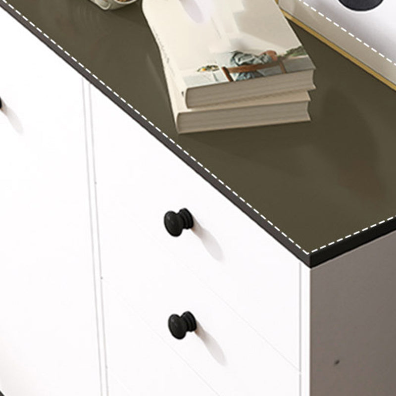 35.4'" Tall 5 - Drawer Wooden Chest, Contemporary Rectangle Accent Cabinet