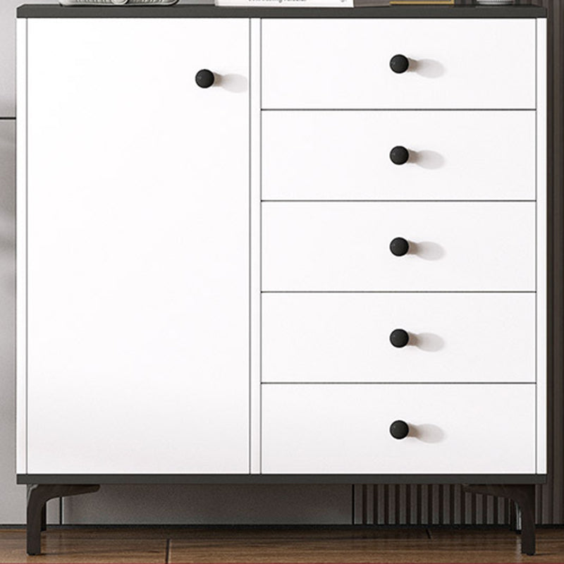 35.4'" Tall 5 - Drawer Wooden Chest, Contemporary Rectangle Accent Cabinet