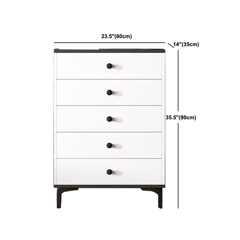 35.4'" Tall 5 - Drawer Wooden Chest, Contemporary Rectangle Accent Cabinet