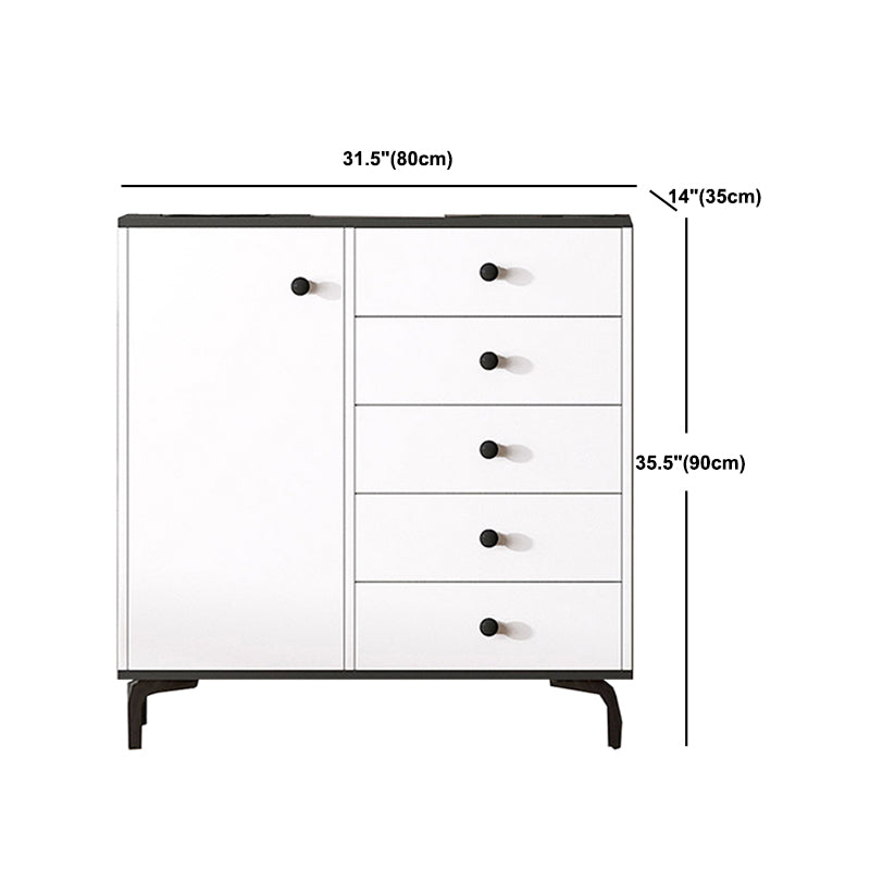 35.4'" Tall 5 - Drawer Wooden Chest, Contemporary Rectangle Accent Cabinet