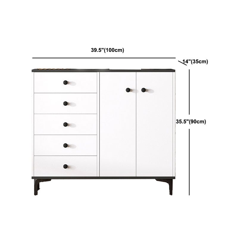 35.4'" Tall 5 - Drawer Wooden Chest, Contemporary Rectangle Accent Cabinet