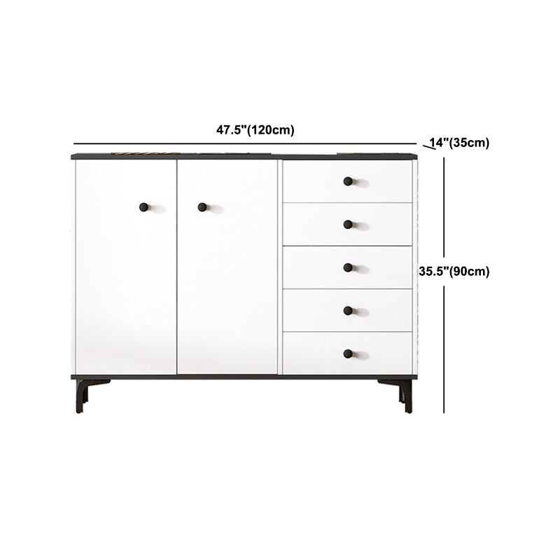 35.4'" Tall 5 - Drawer Wooden Chest, Contemporary Rectangle Accent Cabinet