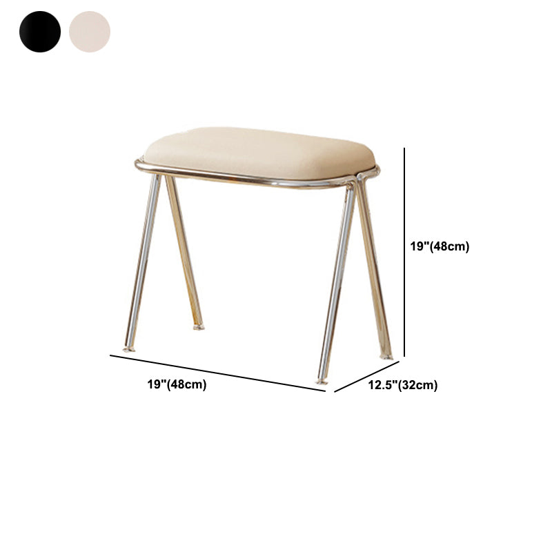 Engineered Wood Vanity and Stool in Black/Beige Dressing Table