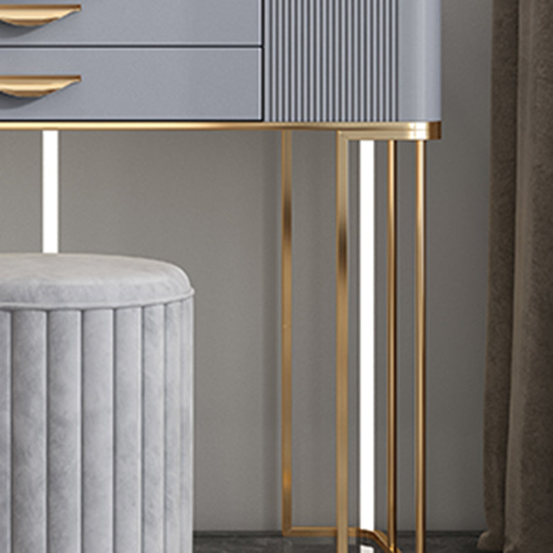 Grey Vanity 31.5" High Engineered Wood Vanity Set with Stool