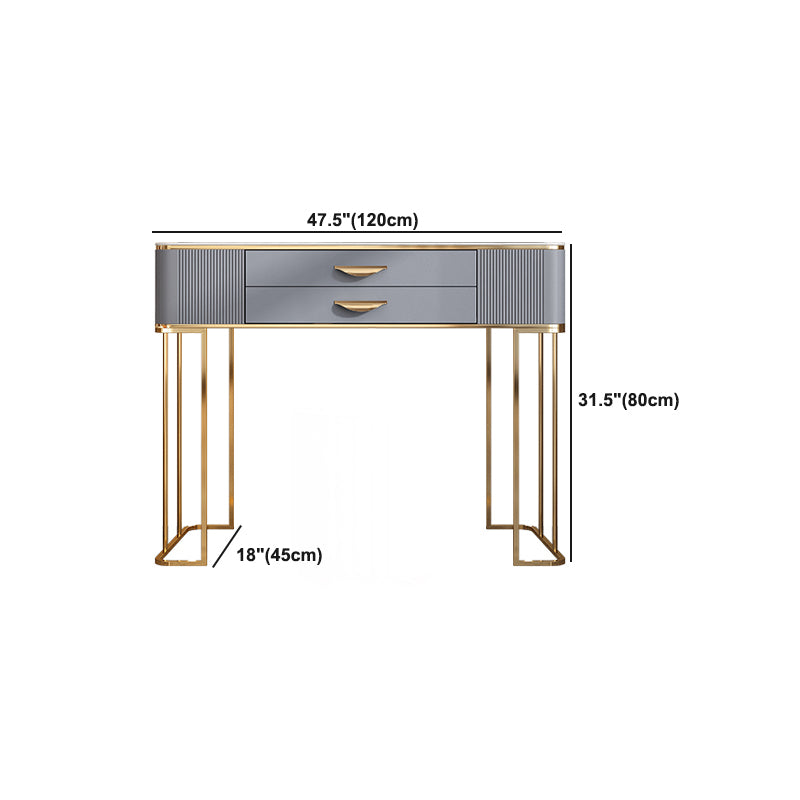Grey Vanity 31.5" High Engineered Wood Vanity Set with Stool