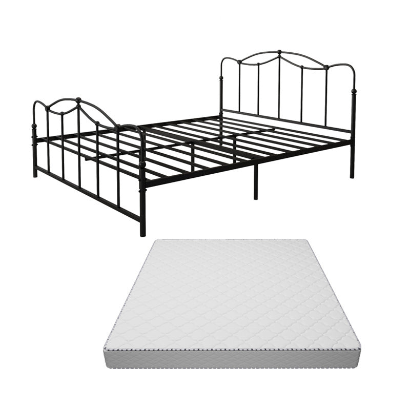 Glam Iron Open-Frame Bed with Camelback Headboard and Metal Legs