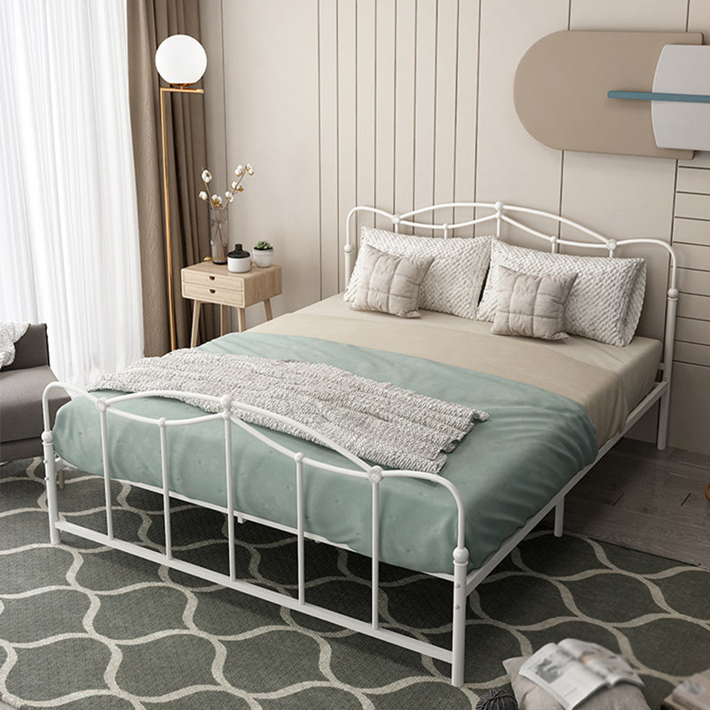 Glam Iron Open-Frame Bed with Camelback Headboard and Metal Legs