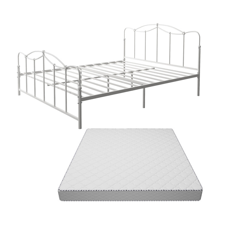 Glam Iron Open-Frame Bed with Camelback Headboard and Metal Legs