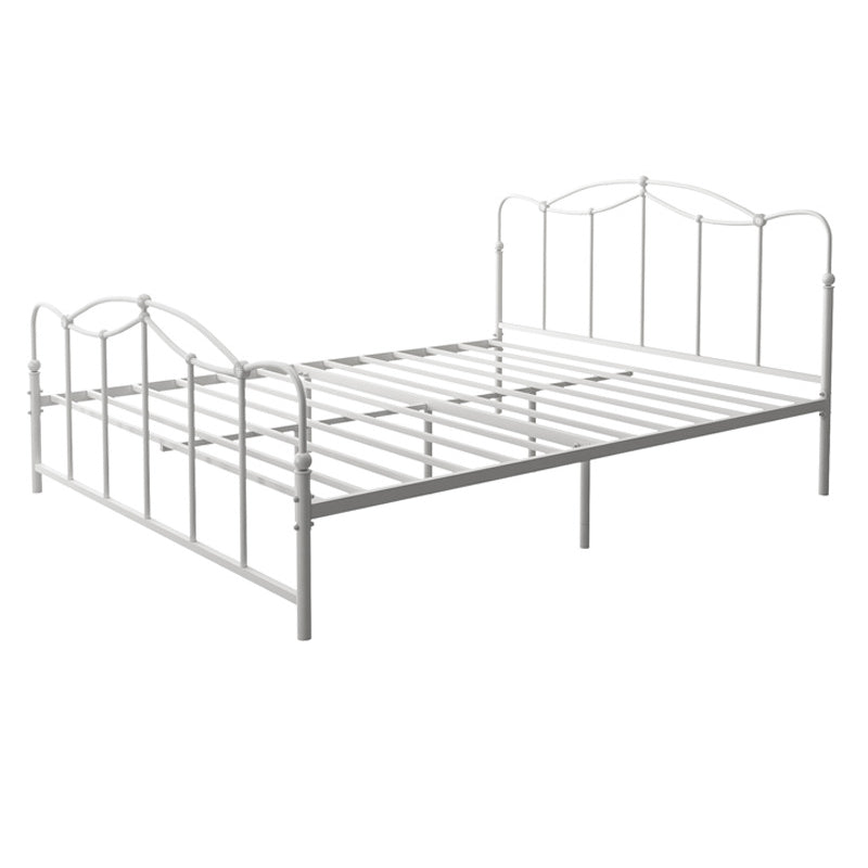 Glam Iron Open-Frame Bed with Camelback Headboard and Metal Legs