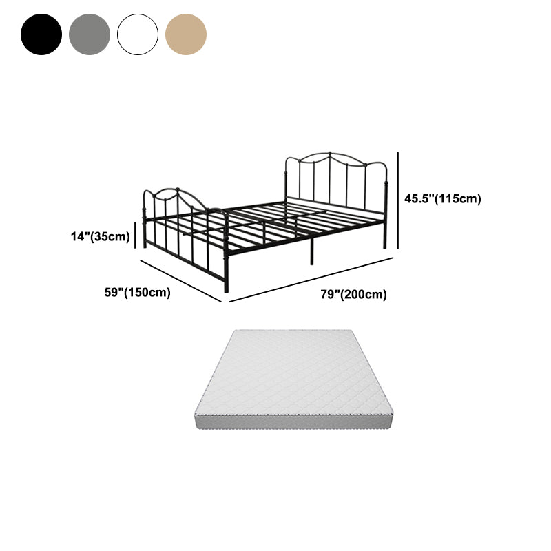Glam Iron Open-Frame Bed with Camelback Headboard and Metal Legs