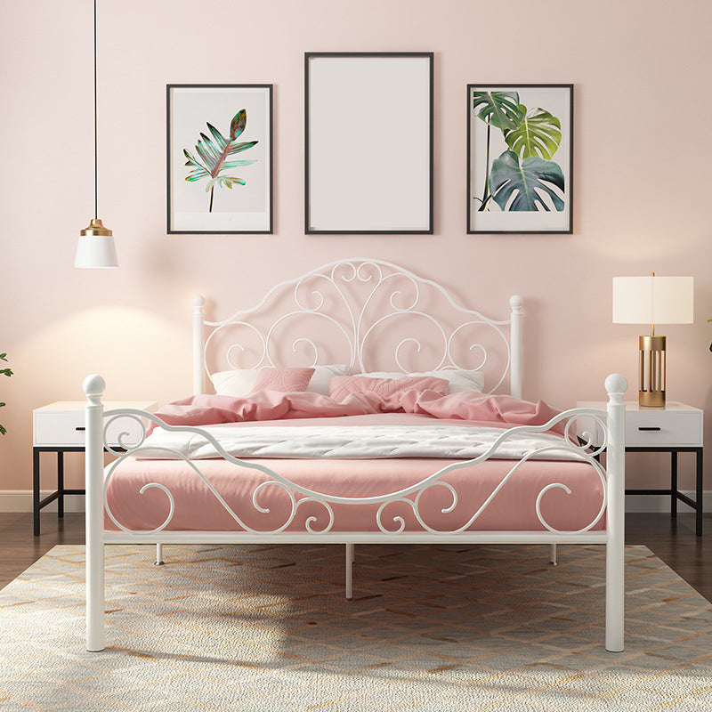 Glam Open-Frame Bed with Iron Headboard and Footboard 49.21" High