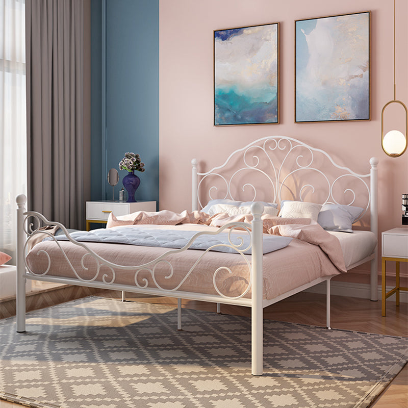 Glam Open-Frame Bed with Iron Headboard and Footboard 49.21" High