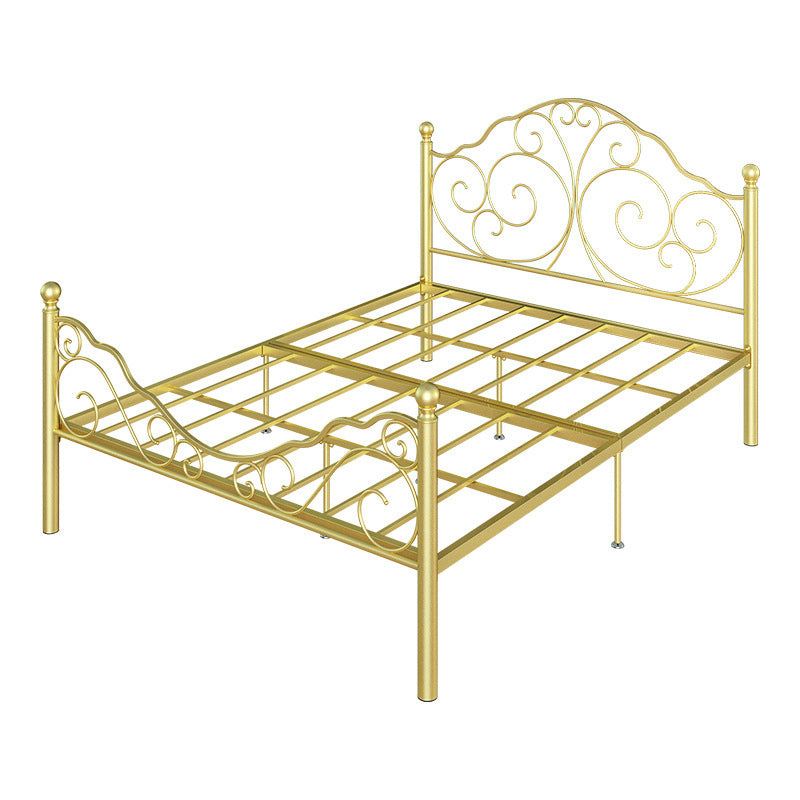 Glam Open-Frame Bed with Iron Headboard and Footboard 49.21" High