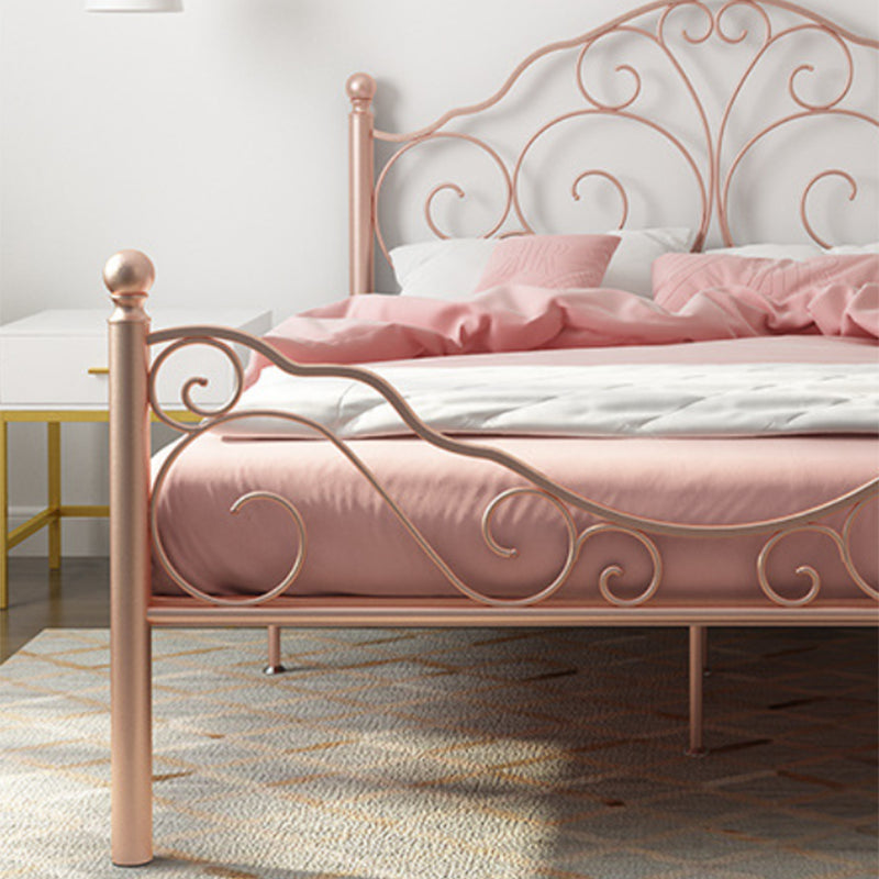 Glam Open-Frame Bed with Iron Headboard and Footboard 49.21" High