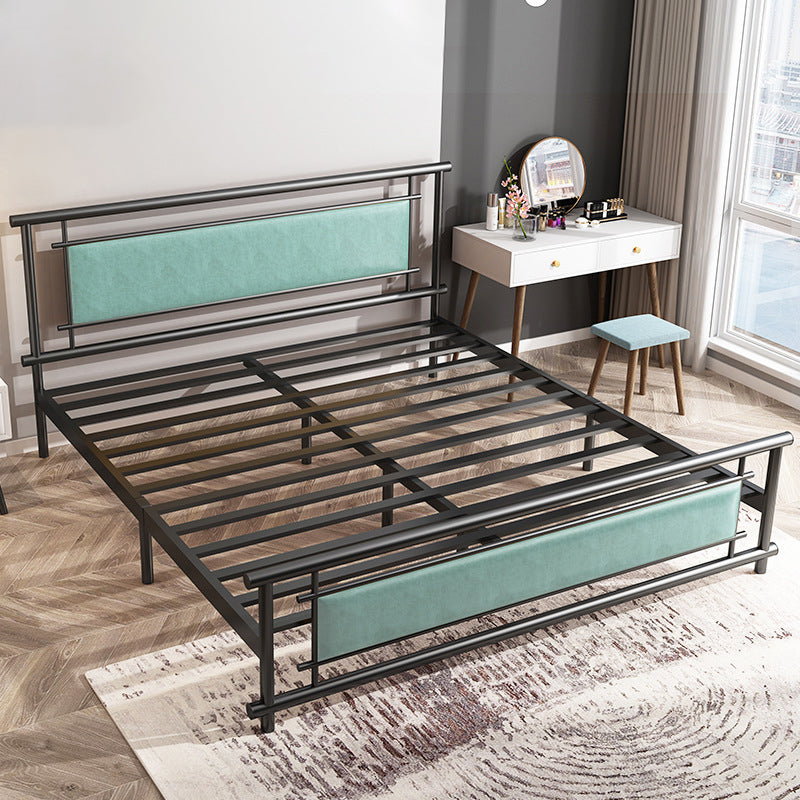 Contemporary Open-Frame Bed with Black Iron Frame and Legs Bed
