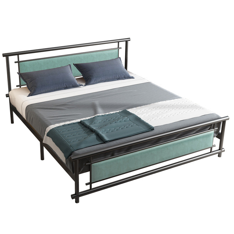 Contemporary Open-Frame Bed with Black Iron Frame and Legs Bed