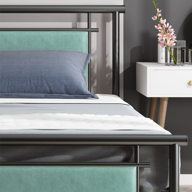 Contemporary Open-Frame Bed with Black Iron Frame and Legs Bed