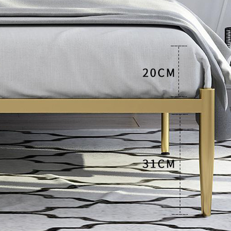 Glam Style Bed with Open-Frame Headboard and Iron Legs 47.24" High