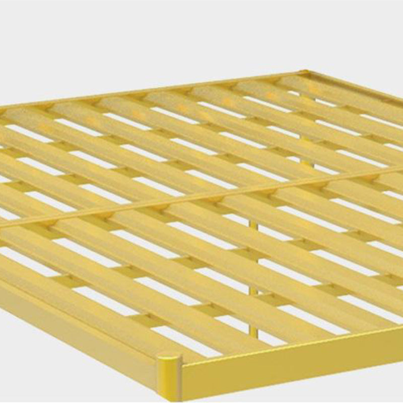 Glam Style Bed with Open-Frame Headboard and Iron Legs 47.24" High